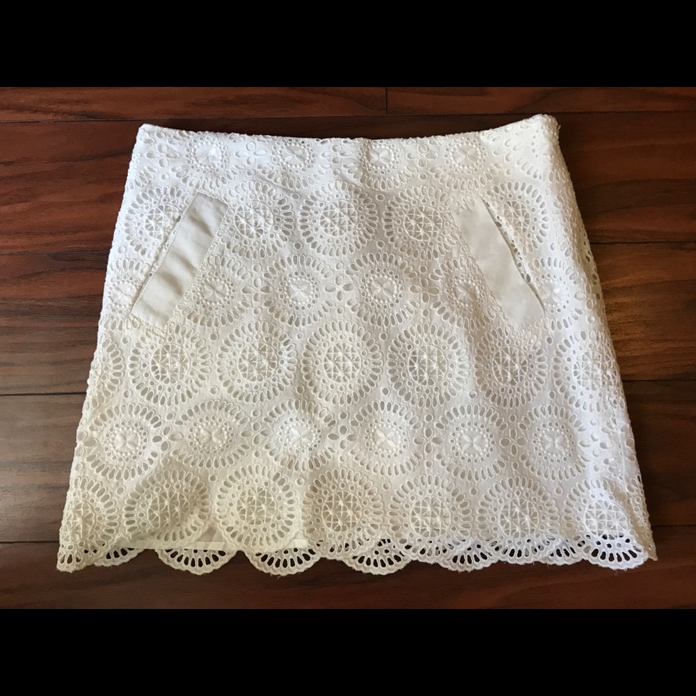 J Crew eyelet mini skirt